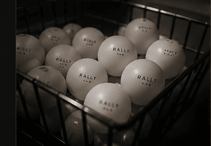 Basket of table tennis balls